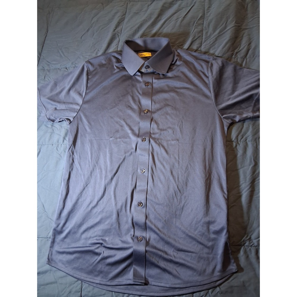 Collars and Co Small Blue‎ Dress Collar Polo Shirt Golf Performance New